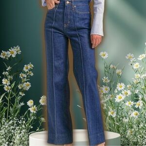 J. Crew ‘Pintuck Wide Leg Denim Trouser’ in “Rinse” Size 28